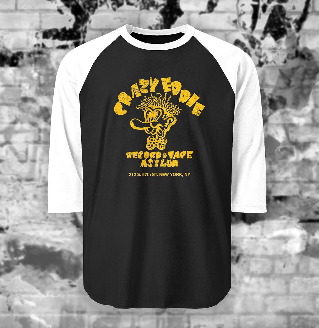Punk Raglan Crazy Eddie Retro Punk NYC Ringer Three-quarter Sleeve Raglan Tee Shirt ...