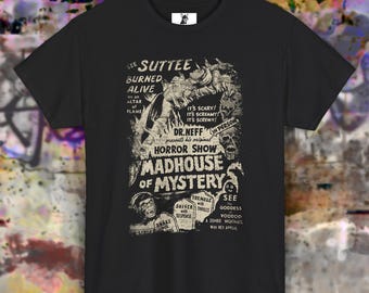 Vintage Distressed Horror Show Shirt, Classic Monster Carnival Graphic Tee