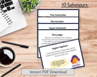 10 cartes de coach Saboteur : outil de développement personnel (PDF)