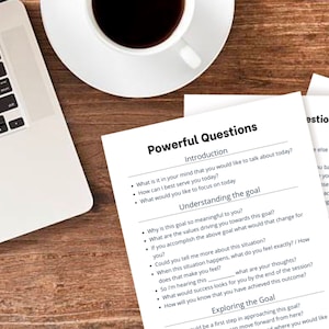 Powerful Coaching Questions | Life Purpose | Coaching Tools | Life Coaching Worksheets| Questions | Coaching Resources | Self Love |  A4