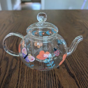 Hand Painted Glass Teapot