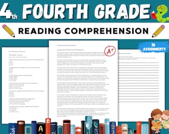 4th Grade Reading Comprehension bundle 16 Assignments + Bonus Sight Word Review Sheet