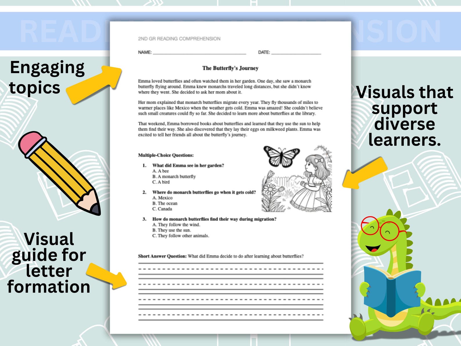 2nd Grade Reading Comprehension Bundle Worksheets | Fun, Engaging