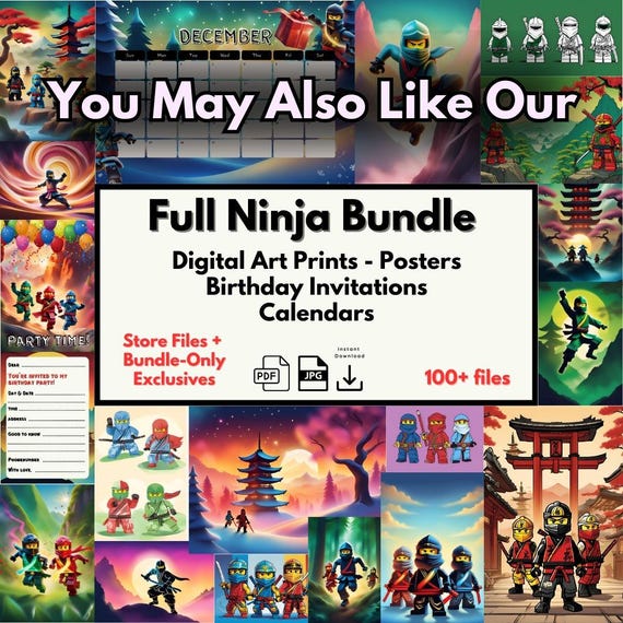 Ninja Wall Art Printable – Boys Room Decor – Digital Download