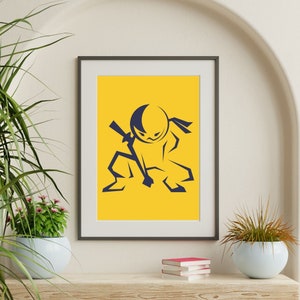 Ninja wall art Boys Room - Yellow Ninja wall art - Ninjago inspired DIGITAL ART PRINT - Wall decoration for boys - Kids wall art download