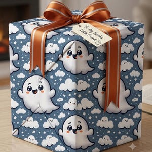 Casper-Geist-Geschenkpapier – Gruseliges Casper-Halloween-Geschenkpapier – Casper-Geist-Halloween-Partyartikel – Casper-Geschenkpapier – Casper-Halloween-Dekoration