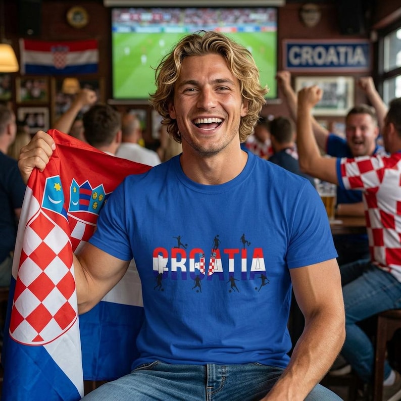 FIFA World Cup 2026 Croatia Supporter Tee - Modric Soccer fan gift - USA Canada Mexico-World Cup Merch - Stadium outfit -Croatia Flag Tshirt image 1