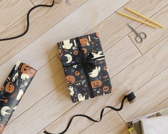 Halloween wrapping paper roll - Halloween gift wrap - Back to school - Spooky Halloween Gift Wrap - Haunted & Magical Designs wrapping paper