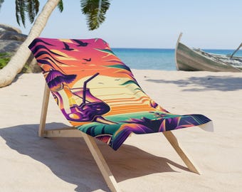 Weiches Strandtuch Lila Sonnenuntergang - Summer Essentials - Individuelles Handtuch für den Sommer - Strandparty - Sommerferien - Strand Bachelorette Pool Party