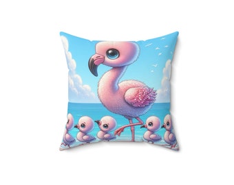 Dekoratives Flamingokissen, Kinderzimmerdekor, niedliches Flamingokissen, lustiges Tiergeschenk - rosa Flamingodekor - Jugendzimmerdekor
