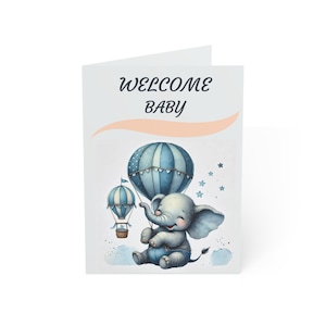 Tarjeta para un nuevo bebé - Tarjeta de felicitación para una nueva mamá - Tarjeta para un baby shower - Tarjeta de felicitación - Tarjeta de felicitación - Regalo de embarazo - Tarjeta con un elefante bebé