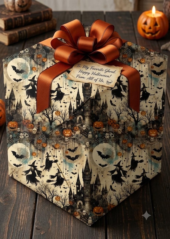 Halloween wrapping paper roll -Mystical Wrapping - Spooky Halloween Gift Wrap - Haunted & Magical Designs wrapping paper