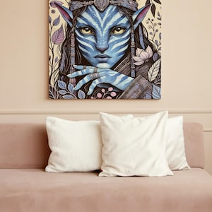 Neytiri Avatar Wall Art - Avatar Tribal Fantasy Printing - Avatar-Inspired Home Decor - Avatar Fantasy Art - Avatar Neytiri Jake Banshee
