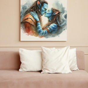 Avatar Neytiri Wall Art - Avatar Neytiri Jake - Avatar Jake Sully Print - Avatar Inspired Home Decor - Avatar Fan gift - Avatar Themed Gift