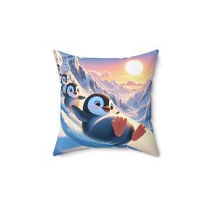 Penguin throw pillow for kids room - Penguin themed Decor - Teen Bedroom Accessories - Cute Animal Print Pillow for Kids -Cute Gift for kids
