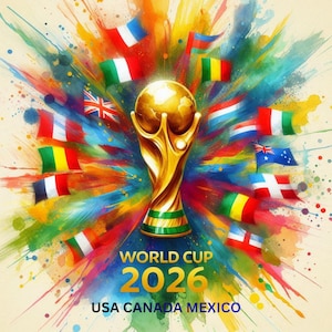 FIFA World Cup 2026 Wall Art Poster Digital Download-Soccer Futbol fan gift-Football Print world cup Watch Party-USA Canada Mexico Printable