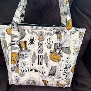 Unique Halloween Print Tote Bag