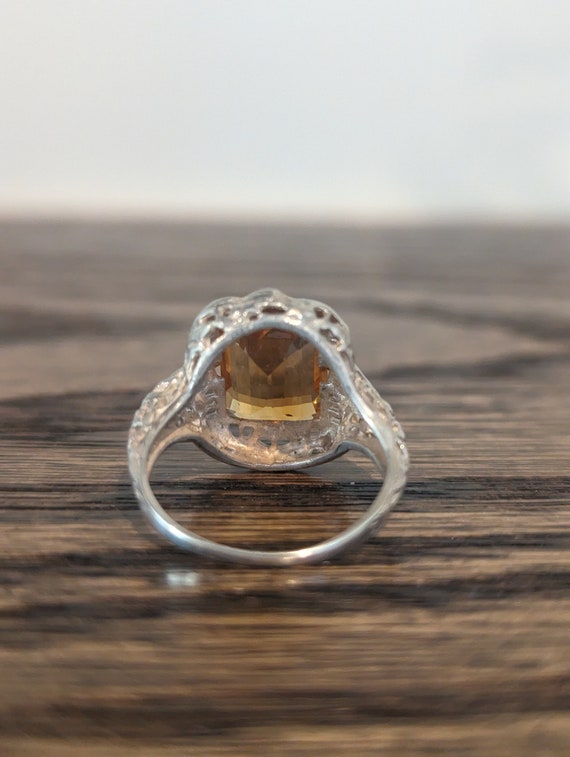 Vintage Sterling Silver Citrine Ring - image 3