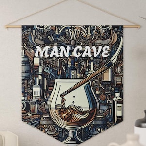 Man Cave Bar Sign Pennant, Bar & Lounge Sign, Home Bar Decor, Rustic Pub Decor, Family Name Sign, Man Cave Sign, Farmhouse Canvas Art