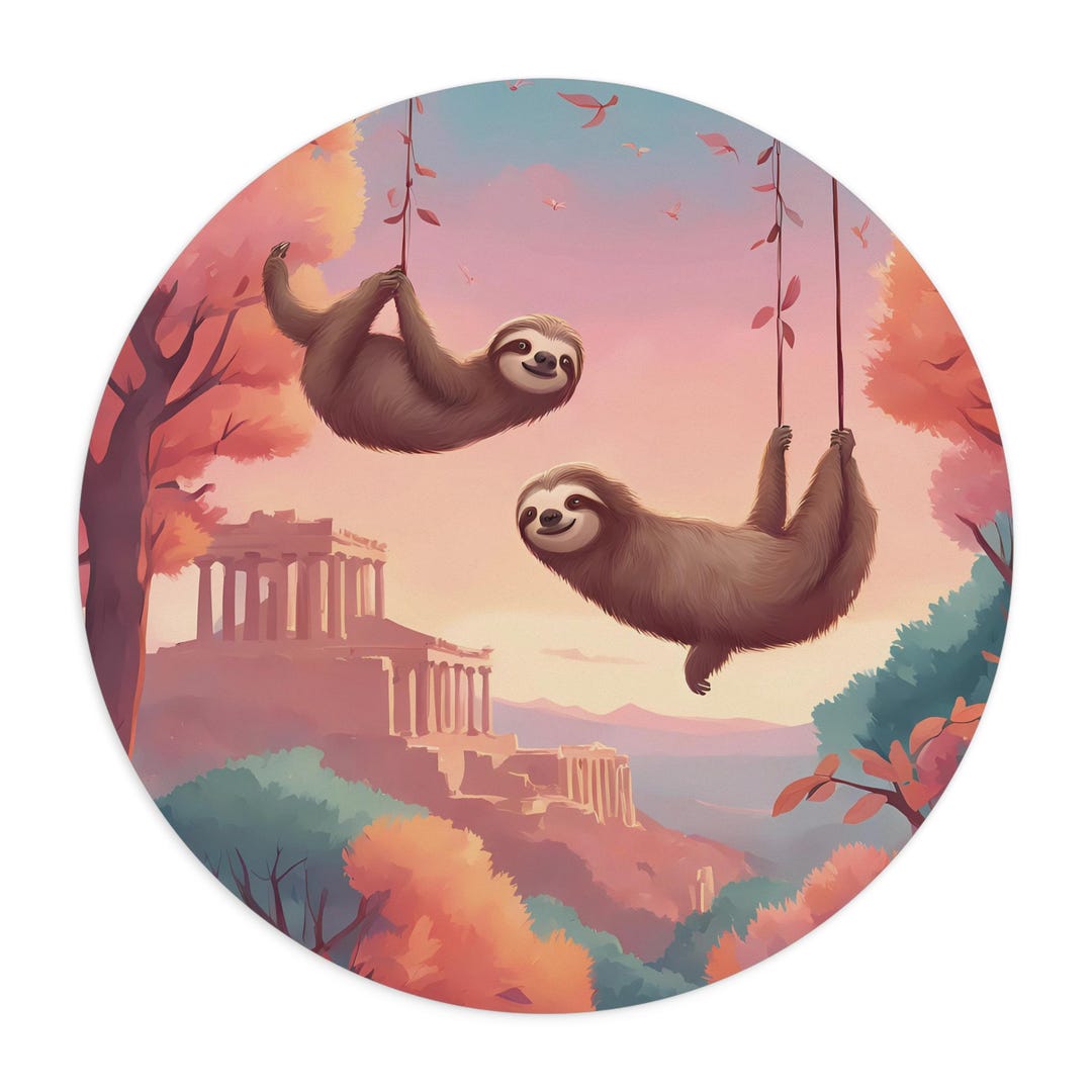 Sloth World Travel Mouse Pad - Cute Animal Computer Mat, Desk Office ...