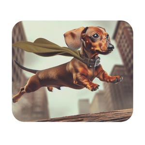 Dachshund Mouse Pad, Rectangle, Dachshund Gift, Dog Lover Art Mousepad, Computer Accessory, Whimsical Dog Gift, Office Desk Decor