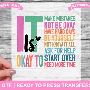 Es ist in Ordnung, Fehler zu machen Lehrer DTF Transfers, DTF Drucke, heiß gepresste Shirt Transfers, Dtf Transfers zum aufbügeln
