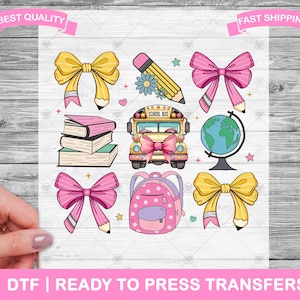 Back To School Coquette Kids DTF Transfers, DTF Prints, Ready To Press Shirt Transfers, Teacher School Kids Dtf Transfers, Iron On Transfer