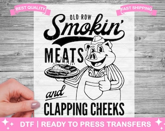 Grappige sarcastische smokin vlees klappende wangen DTF-transfers, DTF-afdrukken, klaar om te drukken shirttransfers, grappige meme, opstrijkbare transfer, DTF
