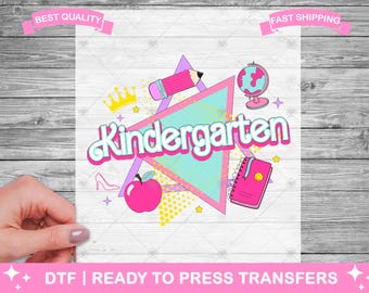 Kindergarten Teacher Kids DTF Transfers, School Teacher Kids Ready To Press, Teacher Shirt Transfers, T-Shirt Transfers, DTF Prints