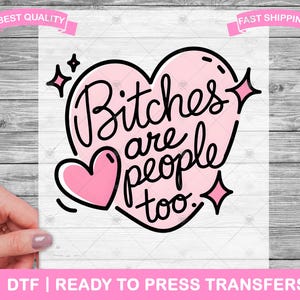Lustige Hündinnen sind auch Menschen DTF Bügelbilder, Drucke, bereit zum Aufbügeln, Aufbügeln, Shirt DTF
