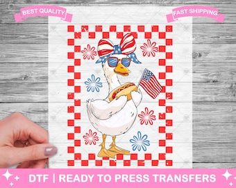 4th Of Jul Dumme Gans Kinder, Vaterländische Gans DTF Transfers, DTF Drucke, bereit zum Pressen von Shirt, lustiges Meme, Aufbügeln zum Aufbügeln, DTF