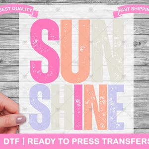 Sonnenschein Sommer DTF Transfers, Drucke, bereit zum Pressen von Hemden, Sommer Strand Urlaub Camping, Bügelbild, Shirt DTF