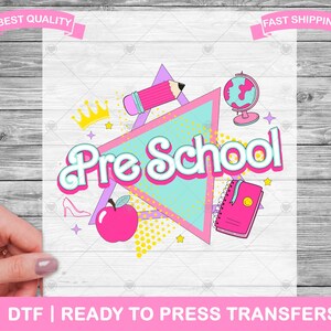 Pre School Teacher Kids DTF Transfers, School Teacher Kids Ready To Press, Teacher Shirt Transfers, T-Shirt Transfers, DTF Prints