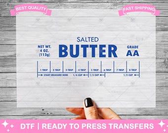 Grappige gezouten boter meting DTF-transfers, prints, kant-en-klare shirttransfers, boterwarmtetransfers, opstrijktransfer, shirt-DTF