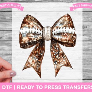 Spieltag Sport DTF Transfers, DTF Drucke, bereit zum Pressen von Hemden, T-Shirt Transfers, Faux Glitter Bow Spieltag DTF Transfers, D21