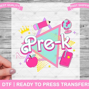 Transferts DTF pour enseignant préscolaire, prêt-à-presser pour enseignant pour enfants, transferts chemise enseignant, transferts t-shirt, impressions DTF