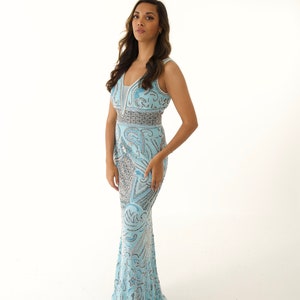 Turquoise Beaded Mermaid Prom Dress: Teal Formal Gown