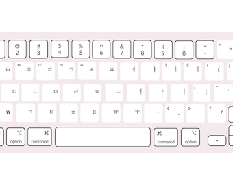 Korean Alphabet Stickers for Magic Keyboard – Pink, Black & Transparent Options