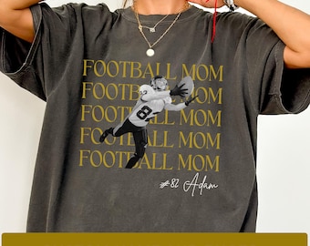 Custom Football Shirt With Photo Personalized Football Mom TShirt Personalized Comfort Color Gameday Season High School Football Sweatshirt