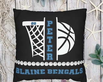 Personalized Basketball Pillow Case Gift Senior Basketball Gift for Basketball Coach Gift for Kids Room Decor Basketball Gifts for Husband