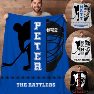 Custom Hockey Blanket Etsy