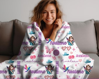 Custom Swift Inspired Blanket For Girls Custom Name on Blanket Taylor Merch Gift Christmas Gift for Room Decor Swift Throw Personalized Gift