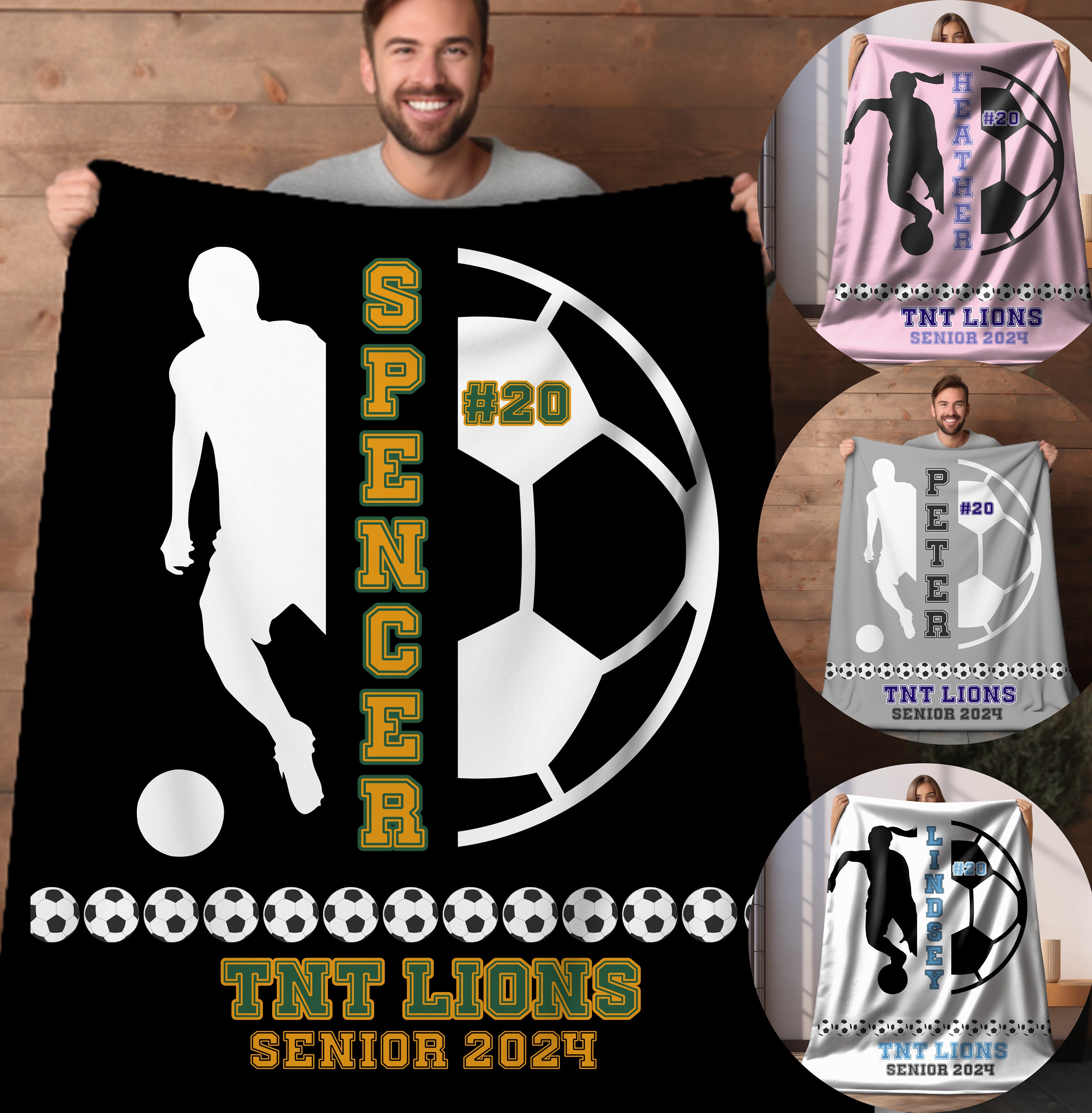 Custom Soccer Blanket for Son Soccer Personalized Senior Soccer Coach Gift Soccer Gift for Boys Senior Soccer Team Gift Birthday Gift Sherpa