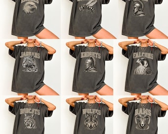 Custom School Mascot Shirt Vintage Mascot Tee Personalized School Spirit Shirt Team Mom Gift High School College Mascot Comfort Colors