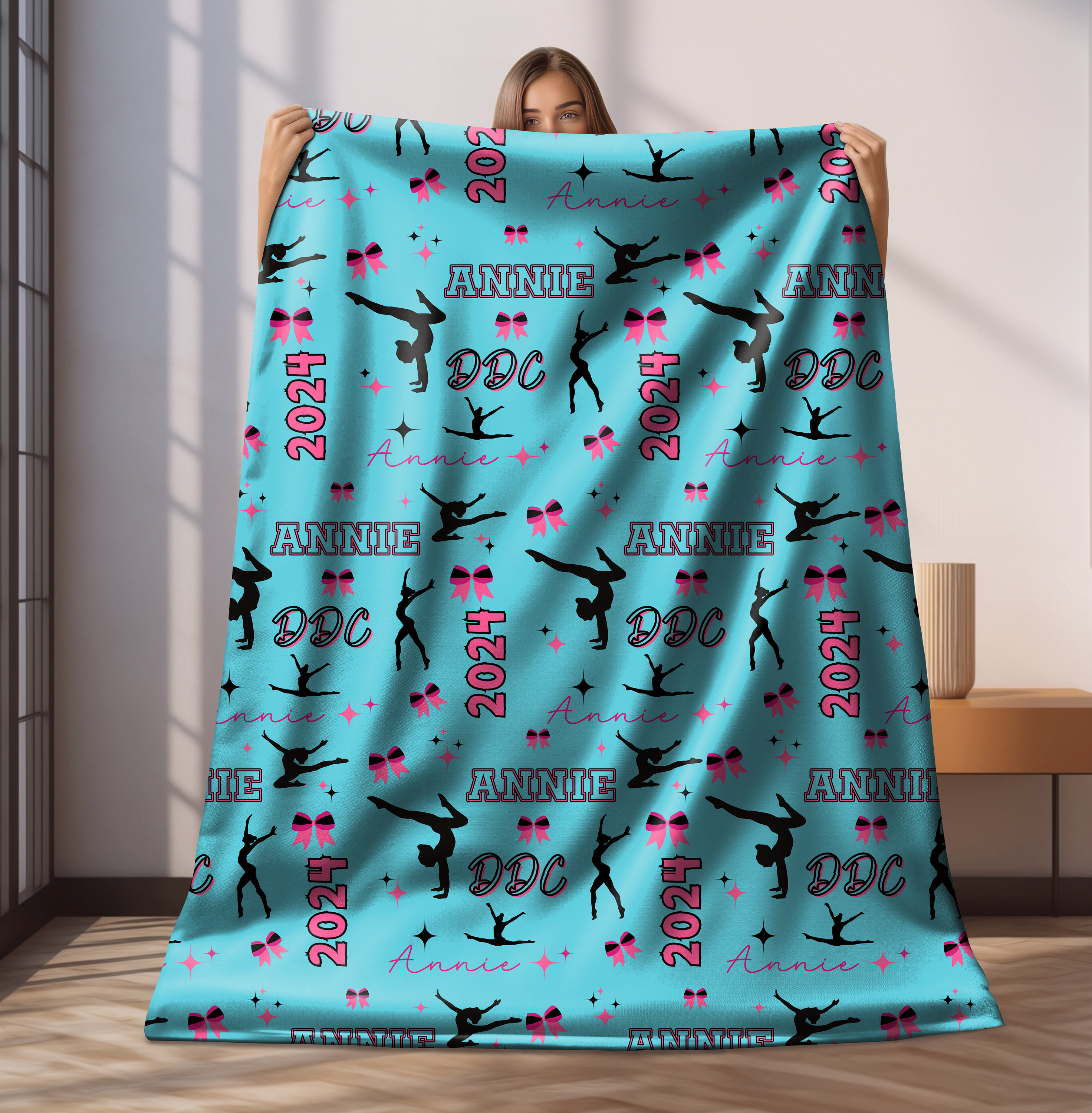 Coperta da ginnastica, 101 x 127 cm, per amanti della ginnastica, coperta in peluche per ragazze, adolescenti, donne, adulti, decorazione per camera da letto, cielo stellato con galassia, coperta in