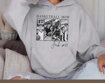 Custom Basketball Hoodie With Photo Personalized Basketball Mom TShirt Brushstroke Comfort Colors Gameday High School Basketball Sweatshirt