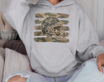 Football Mom Hoodie Camo Game Day Tee Army Football Mama Sweatshirt Sports Mom Gift Vintage Football Season Tshirt Distressed Style Comfort