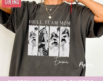 Drill Team Mom Shirt Custom Photo Tee Personalized Dance Team Mom Sweatshirt Senior Night Gift Drill Team Hoodie Proud Mom Tshirt with Name