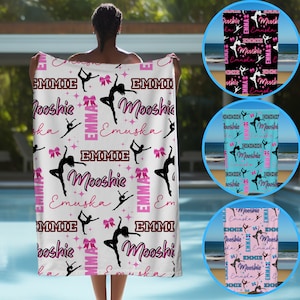 Custom Dance Beach Towel Gift for Dancer Gift for Dance Teacher Dance Team Gifts for Girls Personalized Dance Competition Gift for Ballet
