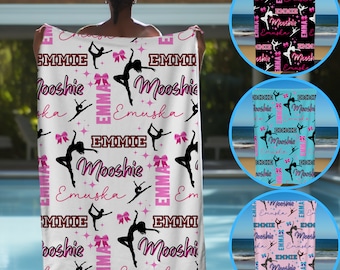 Custom Dance Beach Towel Gift for Dancer Gift for Dance Teacher Dance Team Gifts for Girls Personalized Dance Competition Gift for Ballet